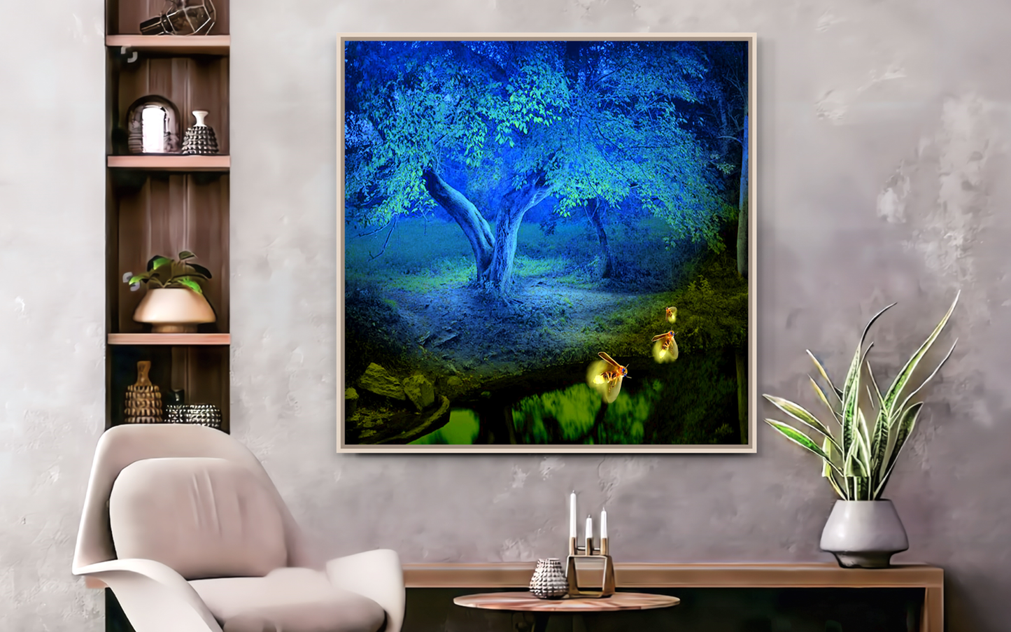 ירח כחול - Artifactor Studio - "Blue moon", Oil Reproduction, wall display 2