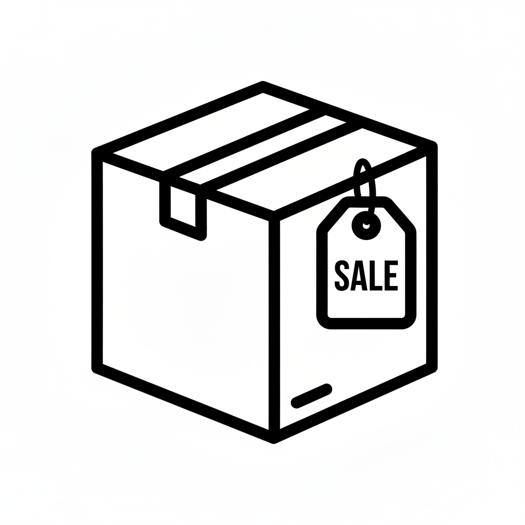 Box with Sale Tag Icon - Maximum Size